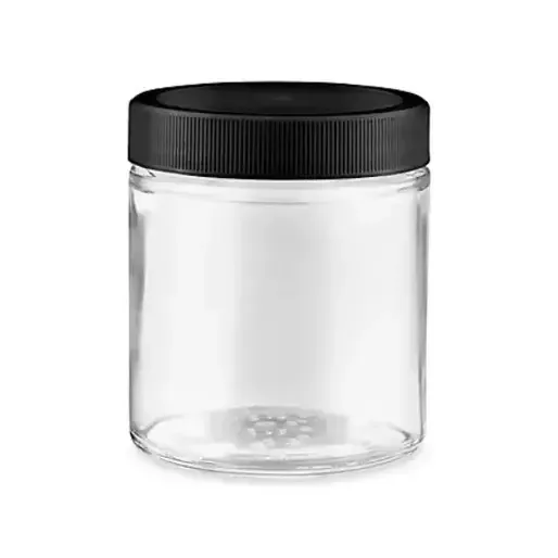4oz Clear Glass Storage Jar with Black Screw Lid