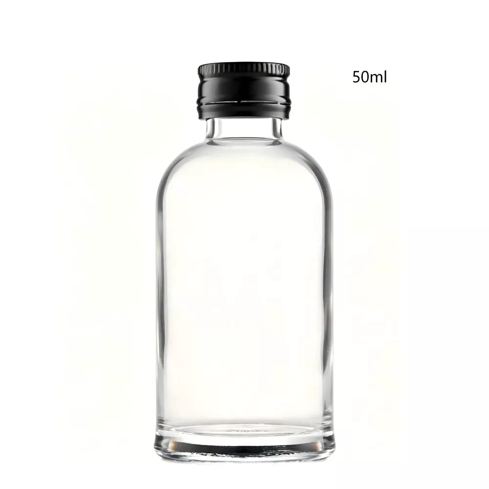50ml Glass Round Irish Whiskey Bottle with Screw Cap