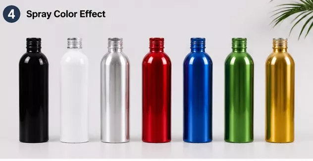 Aluminum Gloss Finish Round Spirit Bottle With 20-410 Neck Finish