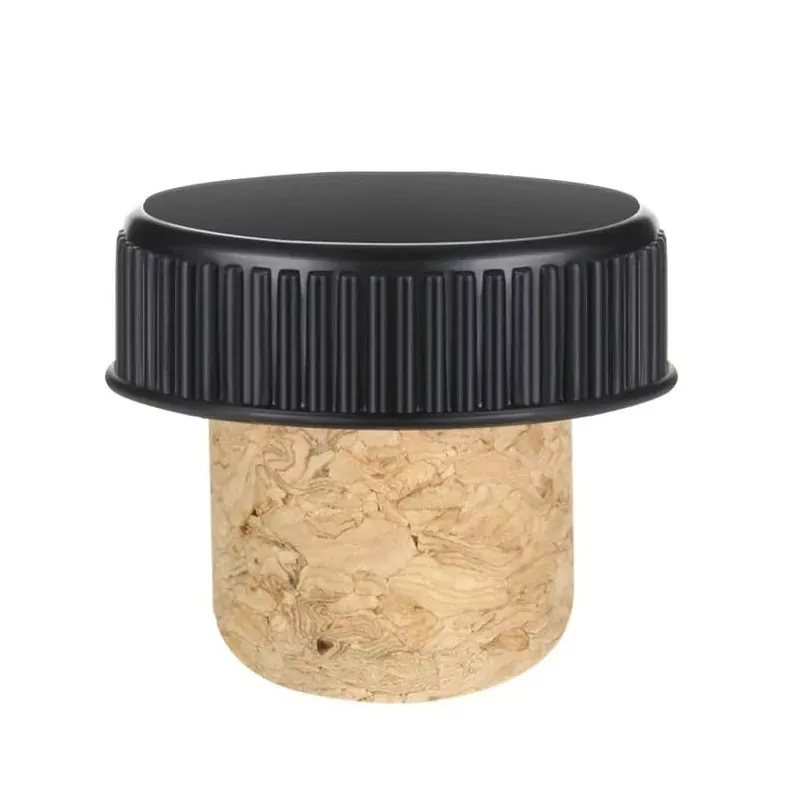 Wood Cork Stopper with Plastic Top